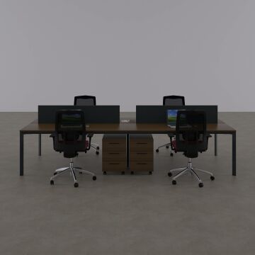 Five Dörtlü Çalışma Masası 240x140 - Ceviz