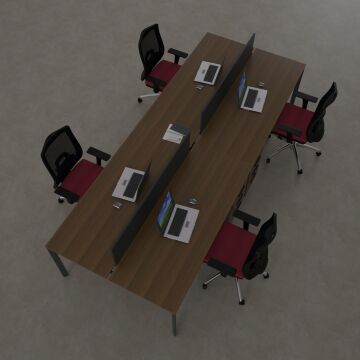 Five Dörtlü Çalışma Masası 240x140 - Ceviz