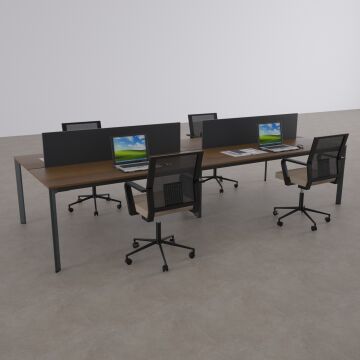 Five Dörtlü Çalışma Masası 240x140 - Ceviz