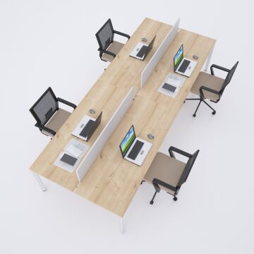 Five Dörtlü Çalışma Masası 240x140 - Meşe