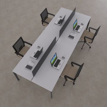 Five Dörtlü Çalışma Masası 280x140 - Beyaz