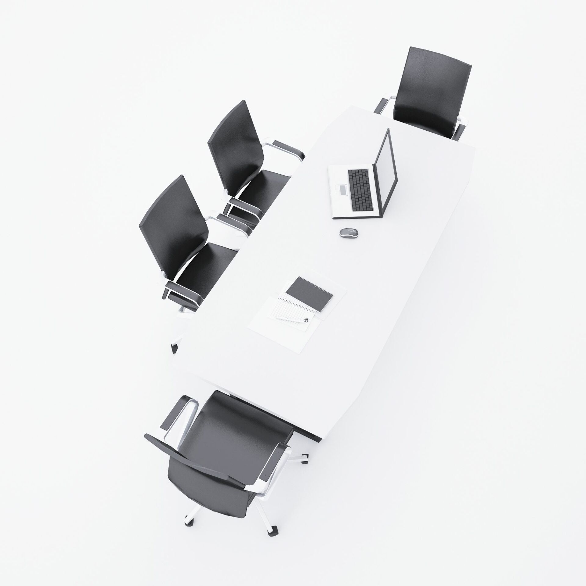 Aleos Toplantı Masası 260x90 - Beyaz+Antrasit