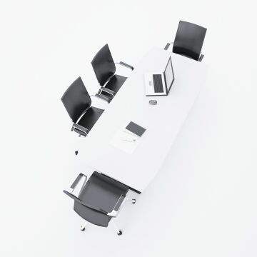Aleos Toplantı Masası 260x90 - Beyaz+Antrasit