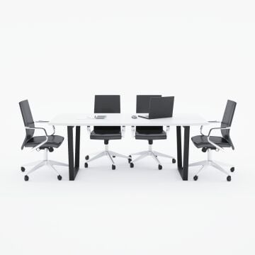 Aleos Toplantı Masası 260x90 - Beyaz+Antrasit