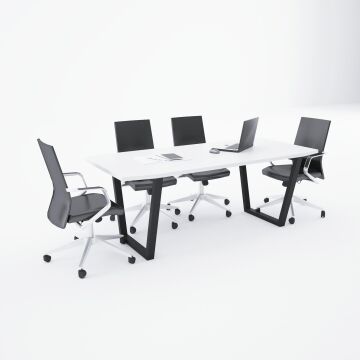 Aleos Toplantı Masası 260x90 - Beyaz+Antrasit