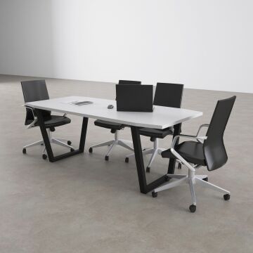 Aleos Toplantı Masası 260x90 - Beyaz+Antrasit