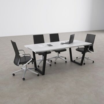 Aleos Toplantı Masası 260x90 - Beyaz+Antrasit