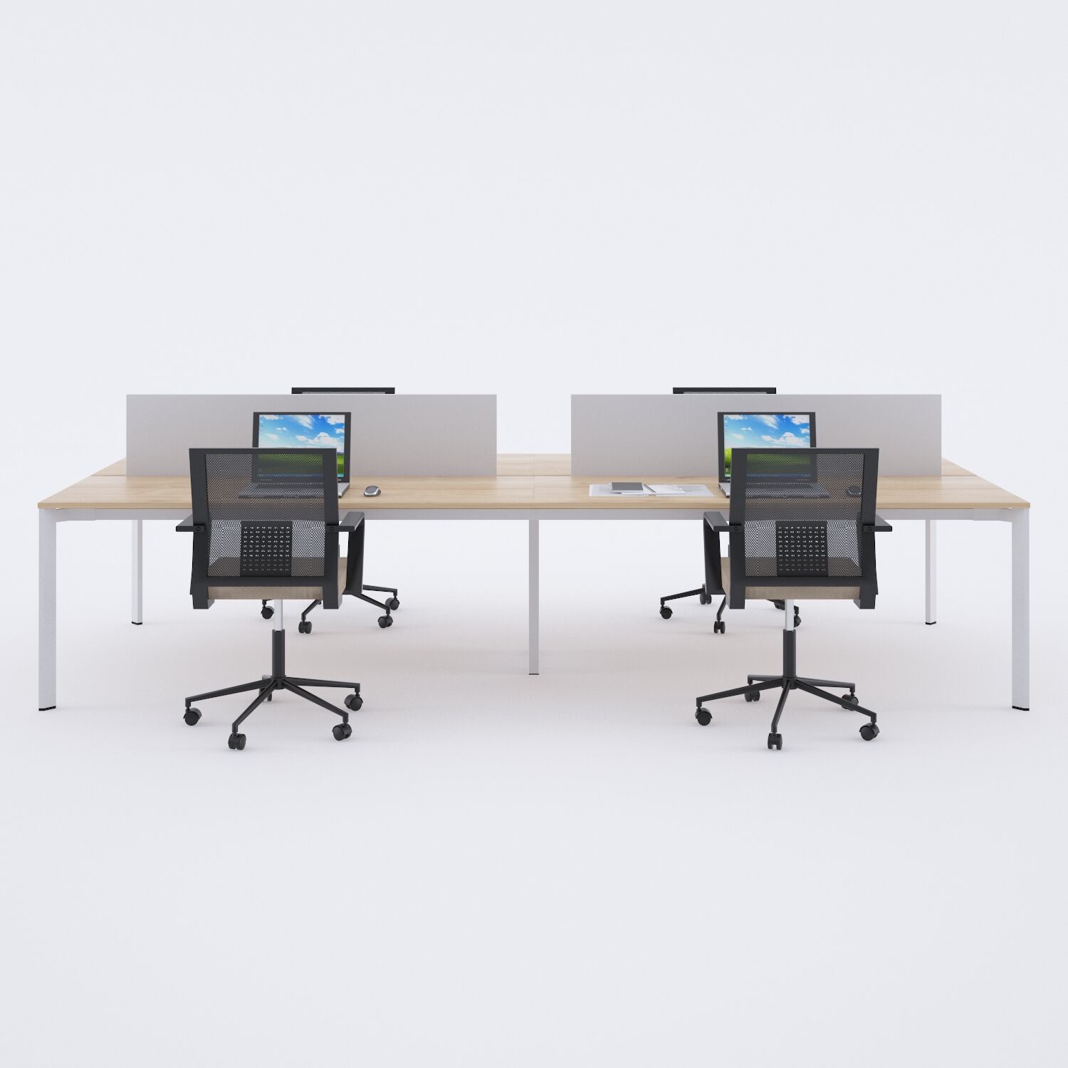 Five Dörtlü Çalışma Masası 280x140 - Meşe