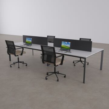 Five Dörtlü Çalışma Masası 320x140 - Beyaz