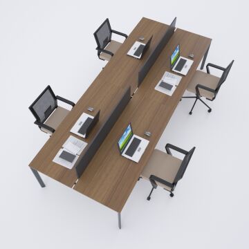 Five Dörtlü Çalışma Masası 320x140 - Ceviz