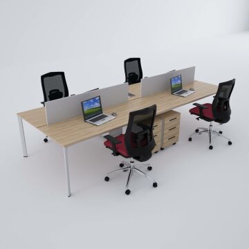 Five Dörtlü Çalışma Masası 320x140 - Meşe