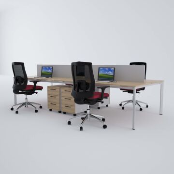 Five Dörtlü Çalışma Masası 320x140 - Meşe