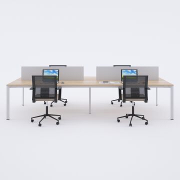 Five Dörtlü Çalışma Masası 320x140 - Meşe