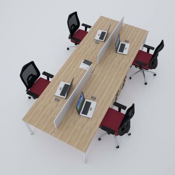 Five Dörtlü Çalışma Masası 320x140 - Meşe
