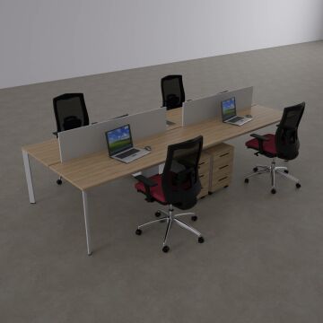 Five Dörtlü Çalışma Masası 320x140 - Meşe