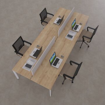 Five Dörtlü Çalışma Masası 320x140 - Meşe
