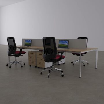 Five Dörtlü Çalışma Masası 320x140 - Meşe