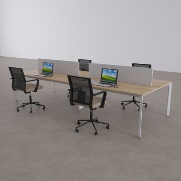 Five Dörtlü Çalışma Masası 320x140 - Meşe