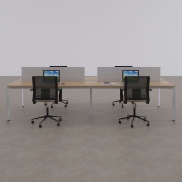 Five Dörtlü Çalışma Masası 320x140 - Meşe