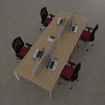 Five Dörtlü Çalışma Masası 320x140 - Meşe