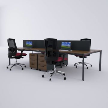 Five Dörtlü Çalışma Masası 360x140 - Ceviz