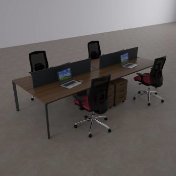 Five Dörtlü Çalışma Masası 360x140 - Ceviz