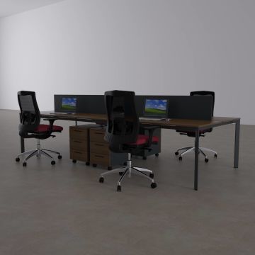 Five Dörtlü Çalışma Masası 360x140 - Ceviz