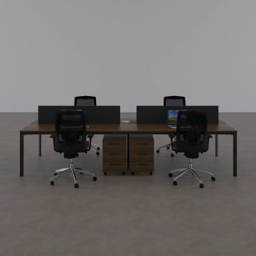 Five Dörtlü Çalışma Masası 360x140 - Ceviz