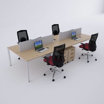 Five Dörtlü Çalışma Masası 400x140 - Meşe