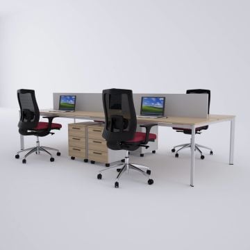 Five Dörtlü Çalışma Masası 400x140 - Meşe