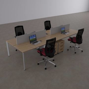 Five Dörtlü Çalışma Masası 400x140 - Meşe