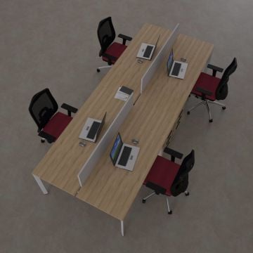 Five Dörtlü Çalışma Masası 400x140 - Meşe
