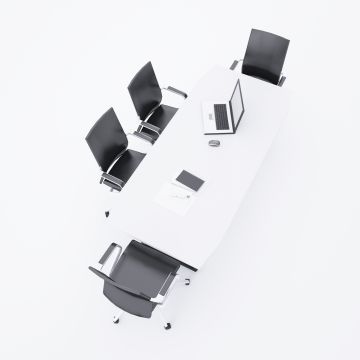Aleos Toplantı Masası 300x90 - Beyaz+Antrasit