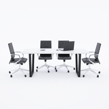 Aleos Toplantı Masası 300x90 - Beyaz+Antrasit