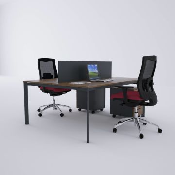 Five İkili Çalışma Masası 100x140 - Ceviz