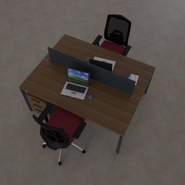 Five İkili Çalışma Masası 100x140 - Ceviz