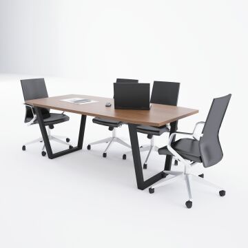 Aleos Toplantı Masası 300x90 - Ceviz+Antrasit