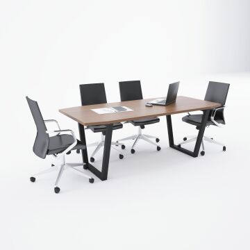 Aleos Toplantı Masası 300x90 - Ceviz+Antrasit