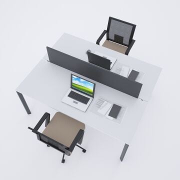 Five İkili Çalışma Masası 120x140 - Beyaz