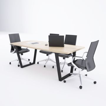 Aleos Toplantı Masası 300x90 - Meşe+Antrasit