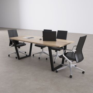 Aleos Toplantı Masası 300x90 - Meşe+Antrasit