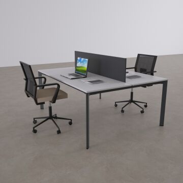 Five İkili Çalışma Masası 140x140 - Beyaz