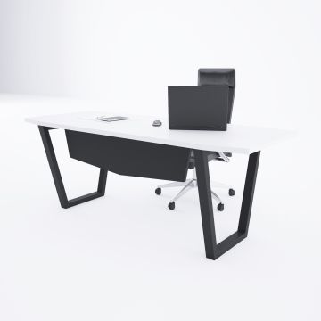 Aleos Tekli Yönetici Masası 160x90 - Beyaz+Antrasit