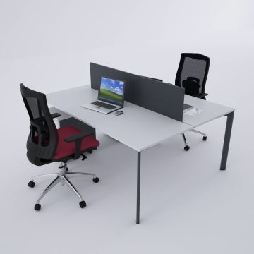 Five İkili Çalışma Masası 180x140 - Beyaz