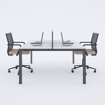 Five İkili Çalışma Masası 180x140 - Beyaz