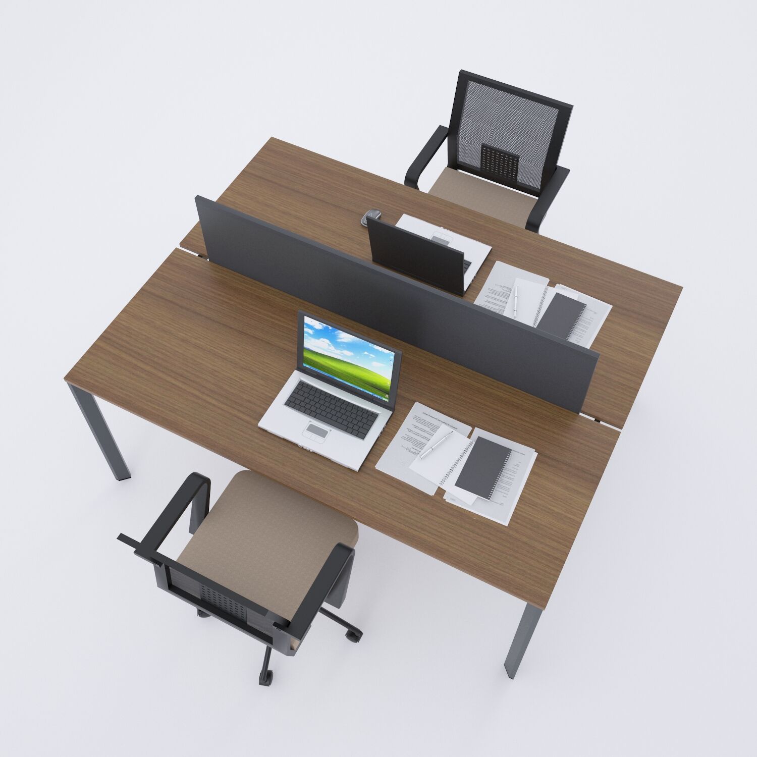 Five İkili Çalışma Masası 180x140 - Ceviz