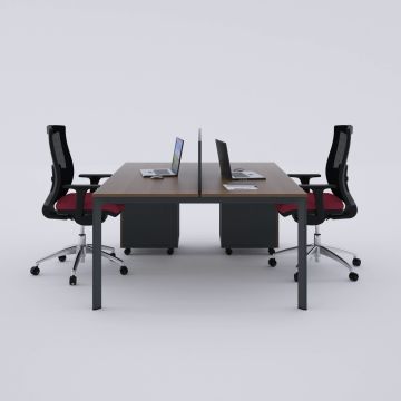 Five İkili Çalışma Masası 180x140 - Ceviz