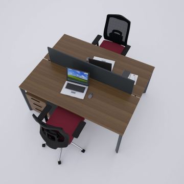 Five İkili Çalışma Masası 180x140 - Ceviz