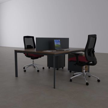 Five İkili Çalışma Masası 180x140 - Ceviz