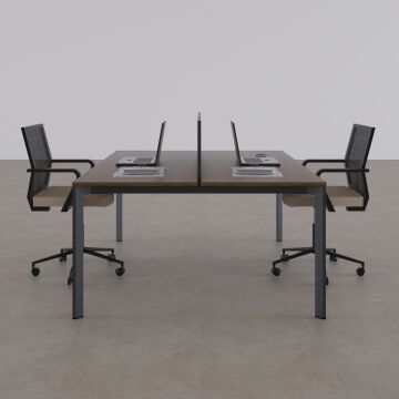 Five İkili Çalışma Masası 180x140 - Ceviz